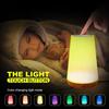 Wood Grain Touch Remote Bedside Table Lamp - 13-Color Night Light with Tap Control