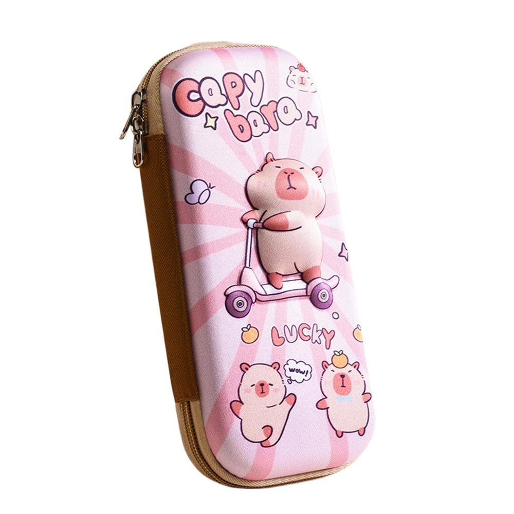 Multi-functional 3D Capybara Pencil Case Large Capacity Portable Pen Box Pen Bag Back To School