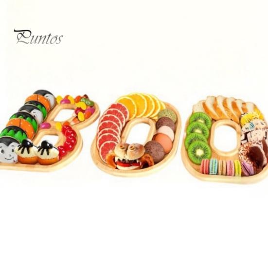 Themed Party Appetizer Board 3Pcs Halloween BOO Letters Fruit Tray, Large Fillable Candy Server, Snacks Creative Food Presentation Cookies Platter,