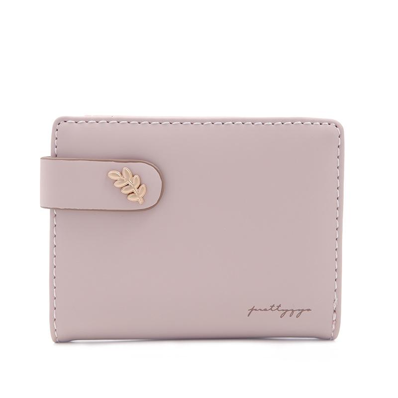 Women's Short Wallet with Simple Buckle and Multiple Card Slots Foldable Women's Coin Purse