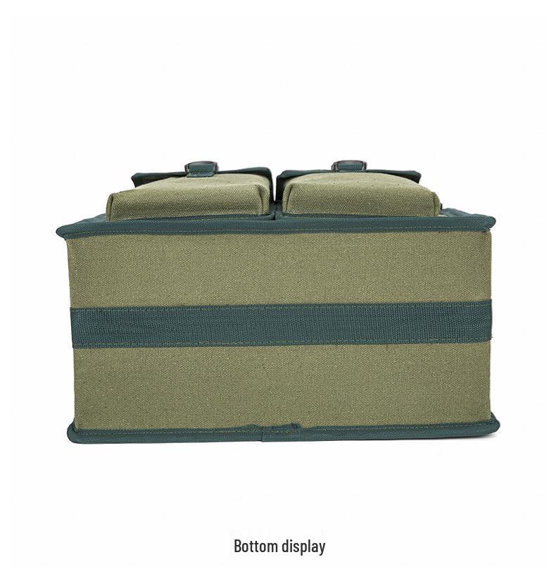 Durable Multi-Functional Canvas Tool Bag for Carpenters and Electricians - Large Capacity, Thickened, Wear-Resistant, Old-Fashioned Design