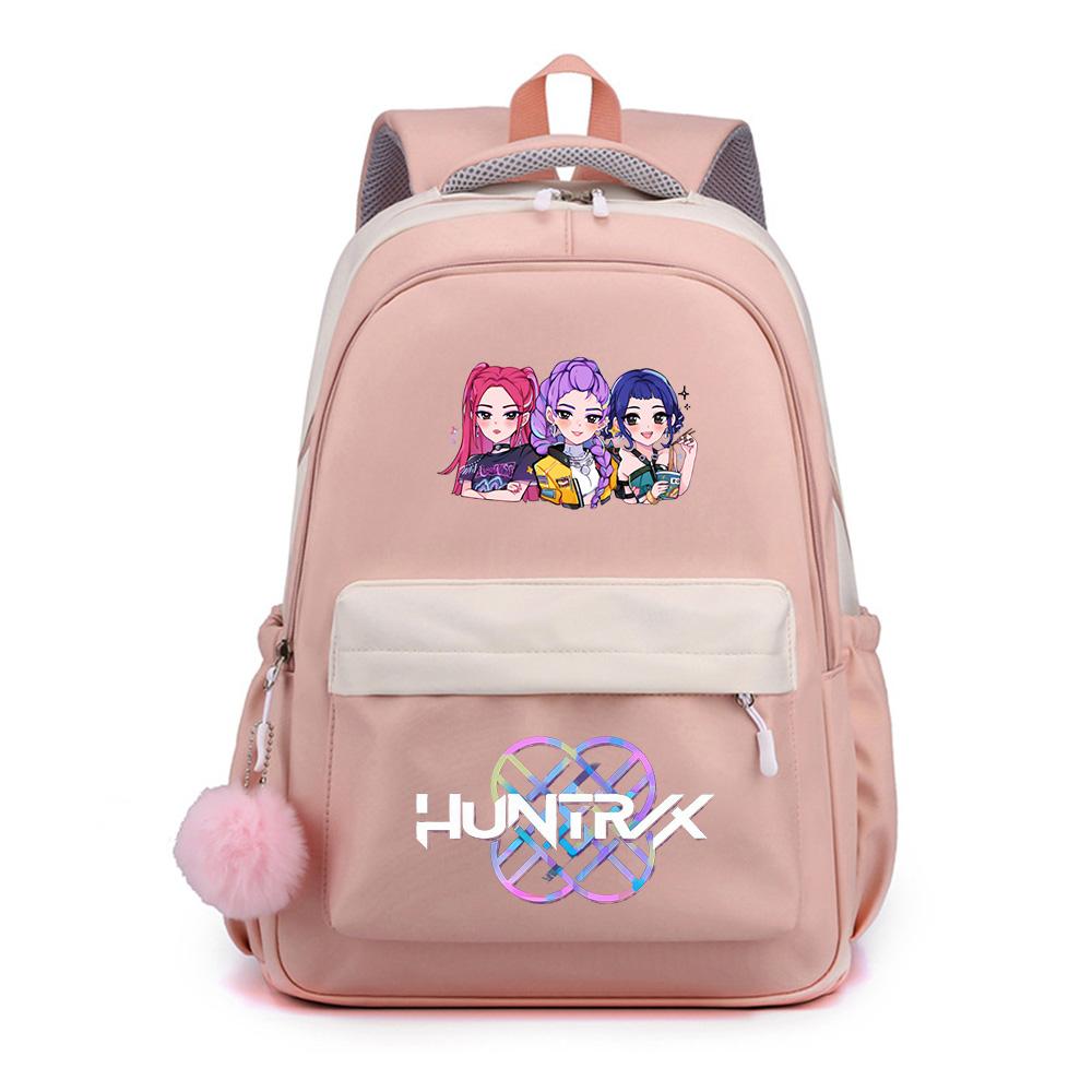 Söt K-Pop Tryckt Ryggsäck med Stor Kapacitet för Tonåring Student Flicka Pojke Skolväska Bokväska Barnpresent Kvinnor Vattentät Resväska Mochila