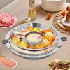 Stainless Steel Mono-flavor Shabu Pot w/Leakage Divider, 16.7in DIA Chinese-style Lifting Hot Pot, Round Rotary Hotpot