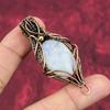 Rainbow Moonstone Pendant Copper Wire Wrapped Pendant Gemstone Handmade Jewelry Stylish Pendant Antique Copper Wire Jewelry Engagement Gifts