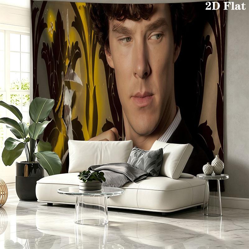 Sherlock Holmes Wall Tapestry, Aesthetic Printed Fabric Blanket, Suitable for Bedroom, Living Room, and Home Decor.