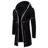 Fashion Mens Hooded Solid Trench Coat Jacket Cardigan Long Sleeve Outwear Blouse