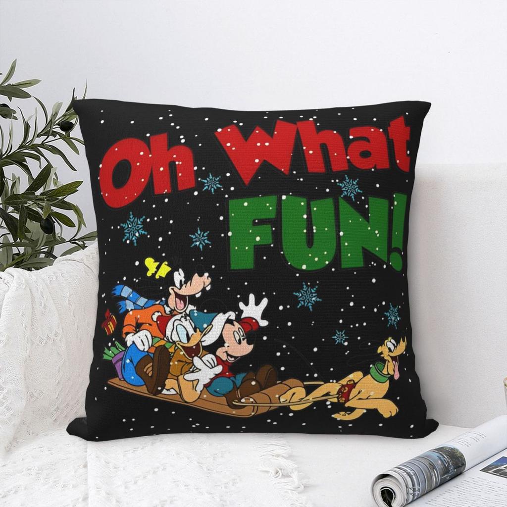 Kawaii Mickey Mouse Christmas Pillowcase Double-sided Printing Cushion Cover Decorations Pillow Case Cover Home Square 18''