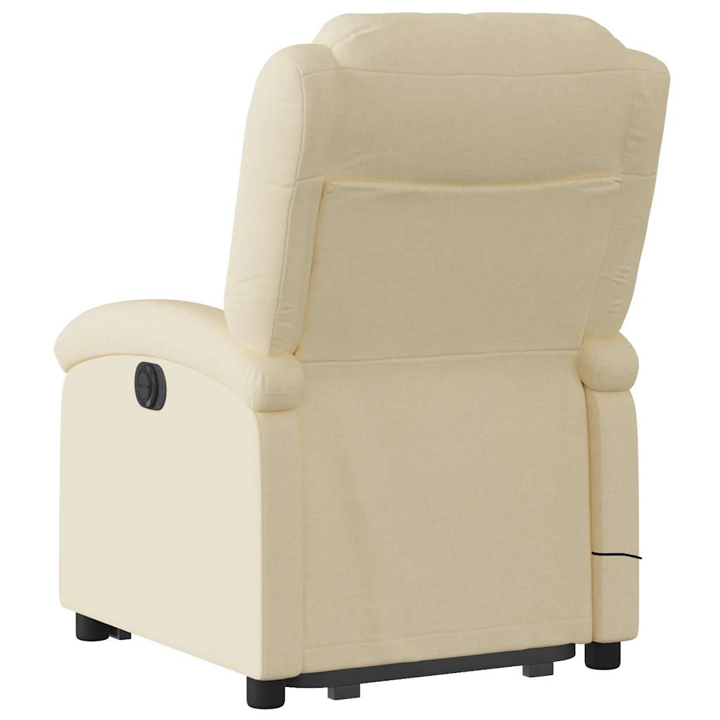 Electric Massage Recliner with Rising Function Cream Fabric