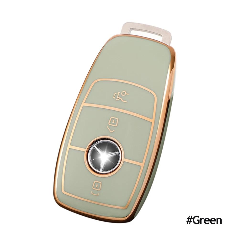 

Чехол для дистанционного ключа из ТПУ для Mercedes Benz 2017 E Class W213 E200 E260 E300 E320 2018 S Class GLS GLA аксессуары зелёный