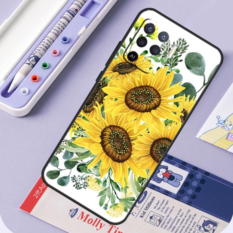 Summer Daisy Sunflower Floral For Oppo A40 A60 A80 A94 A74 A54 A15 A18 A38 A58 A78 A98 A16 A76 A96 A57 A17 A77 A5 Pro Case