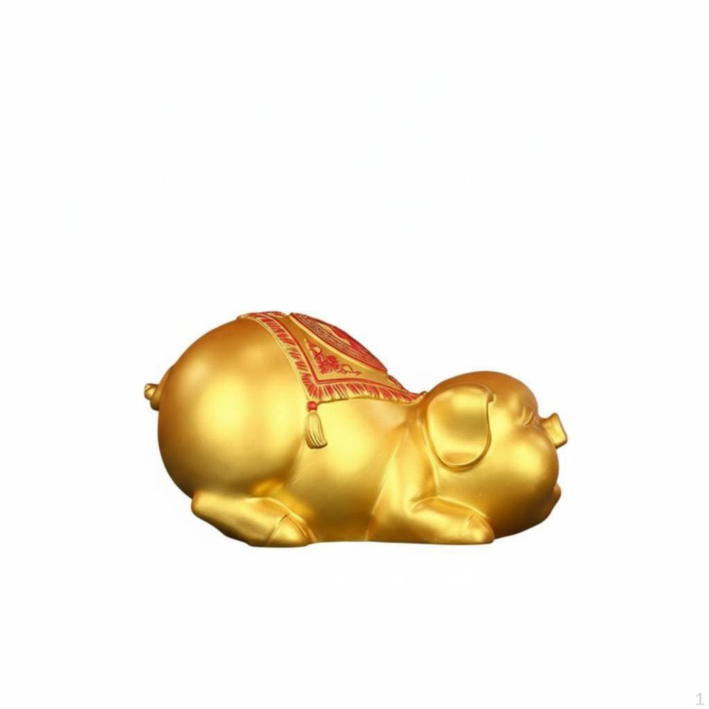 Brass Piggy Bank, Pig Sculpture, Creative Zodiac Decor, Home Office Gift