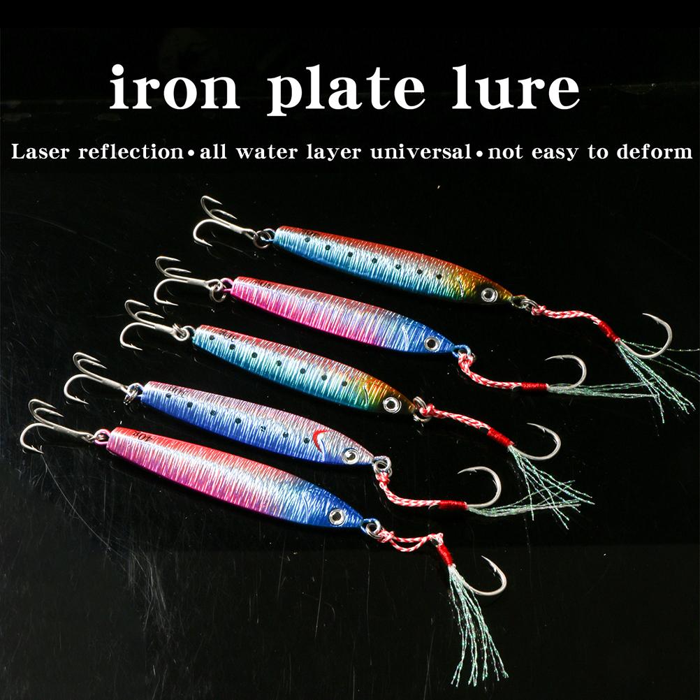 5Pcs 30g40g Slow Fall Pitch Fishing Lures Metal Flat Fishing Jigs Sinking Jigging Bait for