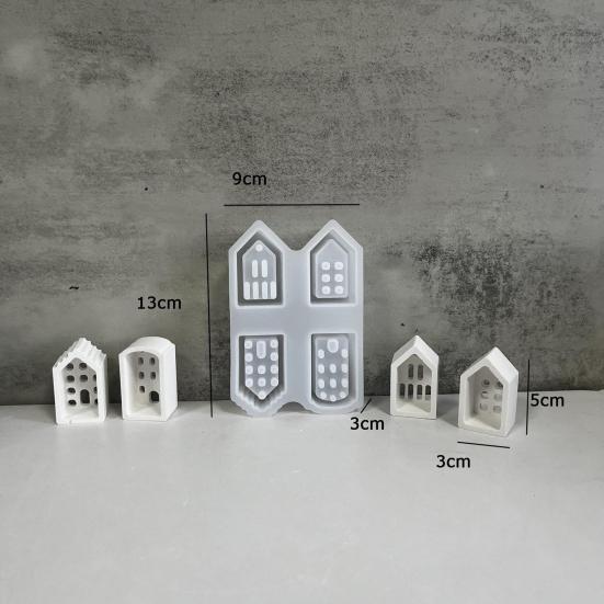 Silicone House Mold for Candle Making Plaster Casting Mini House Molds for Holiday Celebrations Crafting