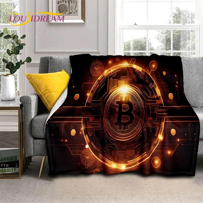 Bitcoin 3D Virtual Currency NFT Blanket,Soft Throw Blanket for Home Bedroom Bed Sofa Picnic Travel Office Cover Blanket Kid gift