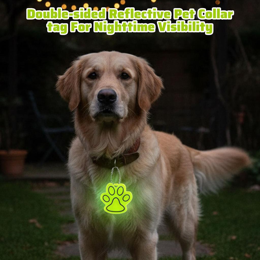 Double,sided Reflective Pet Collar/tag For Nighttime Visibility.