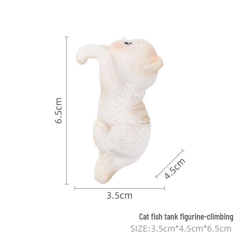 Cartoon Cat Fish Tank Ornaments: Creative Aquarium Decorations & Flower Pot Accessories