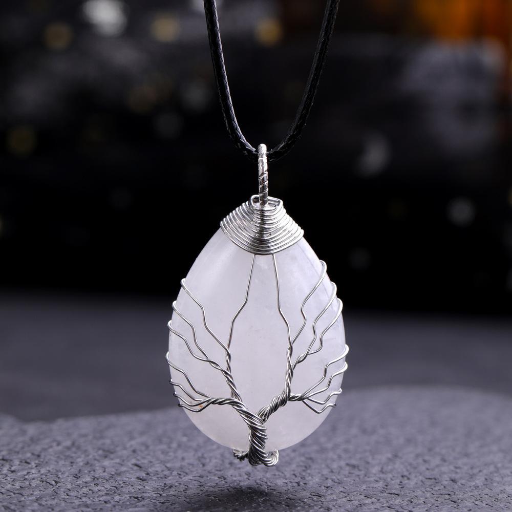 Waterdrop Life Tree Keychain Handmade Wire Wrapped Keychain Personalized Jewelry for Men Couple Family Keychain Pendant