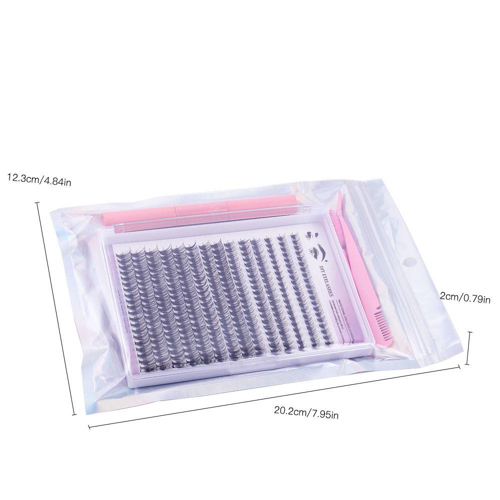 Set di 280 Ciuffi di Ciglia Finte Spesse D-Song 8-16mm 30P Ciuffo Singolo Ciglia Segmentate Fai-da-te