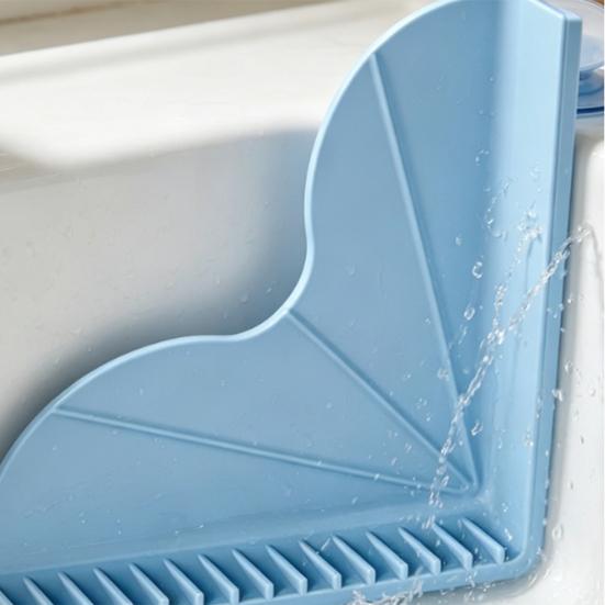 1/2Pcs Silicone Shower Splash Guard with Suction Cup Waterproof Kitchen Sink Bathroom Shower Bathtub Corner Water Blocking Baffle Shield