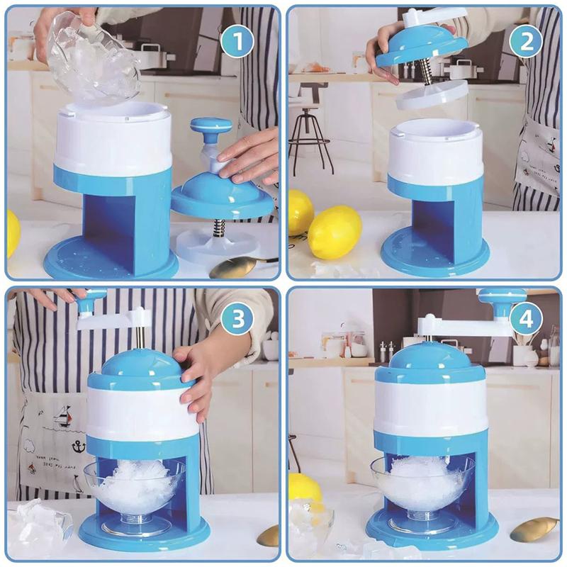 Portable Hand Crank Snow Cone Machine Manual Shaved Ice Maker Perfect For Summer Parties And Slushy Making Kitchen Tools