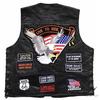 Chaqueta de cuero clásica para hombre chaleco de locomotora chaleco de cuero chaleco de cuero chaleco de montar 14 insignias bordadas
