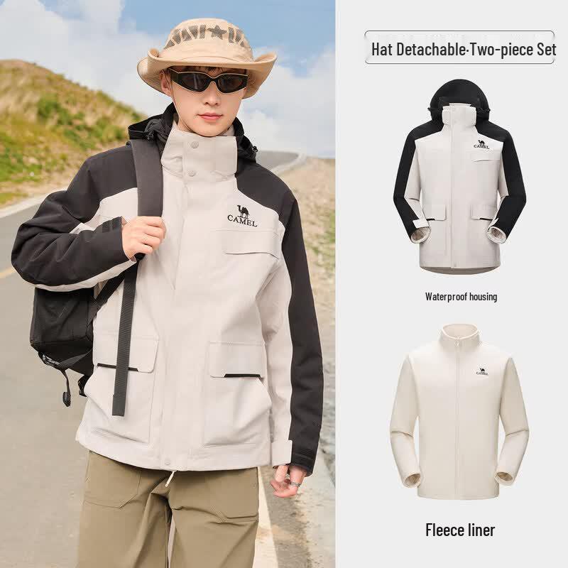 Camel Men s 3-in-1 Outdoor Waterproof Hiking Jacket M