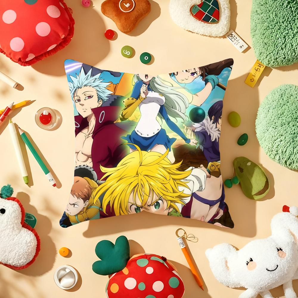Anime DDeadly SSins Cushion Cover Plush Fabric Soft DoubleSided Printed Sofa Warm Winter Home Gift Pillow Cover