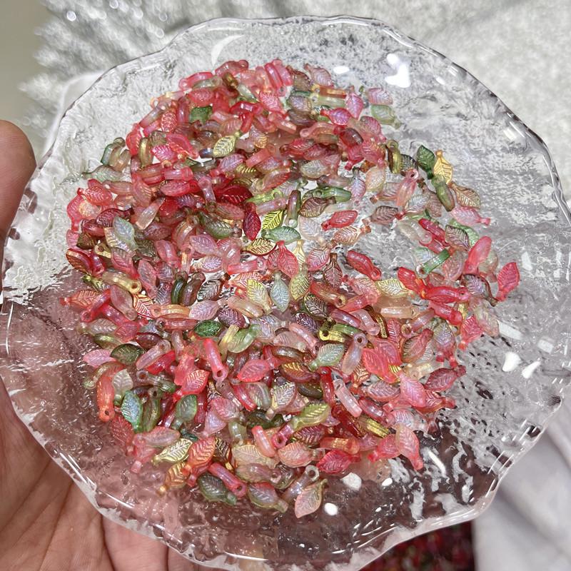 Acrylic Mini Grape Leaf Beaded String for DIY Jewelry Making: Bracelets & Necklaces