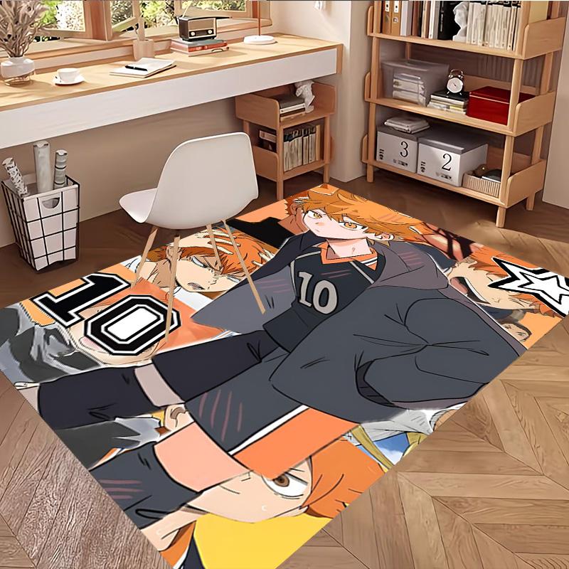 Dywan z nadrukiem Haikyu, Zmywalny dywanik podłogowy, Do przedpokoju, akademika, pralni, biura, gabinetu, Dekoracja domu, Prezent urodzinowy, na Boże Narodzenie