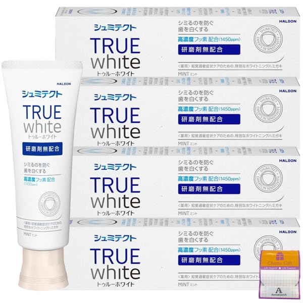 

[Set of 4] Medicated Shumitect True White Abrasive-free Whitening Toothpaste 80g x 4 Anniversarich Comes with a small gift [Quasi-drug]