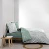 Housse couette + 2 taies 220 x 240 cm Cassie sauge