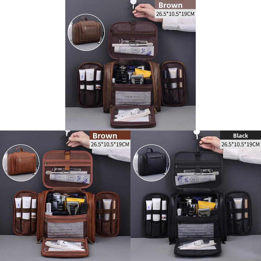 Mens Business Toiletry Bag With Waterproof Pu Material For Travel And Daily Use
