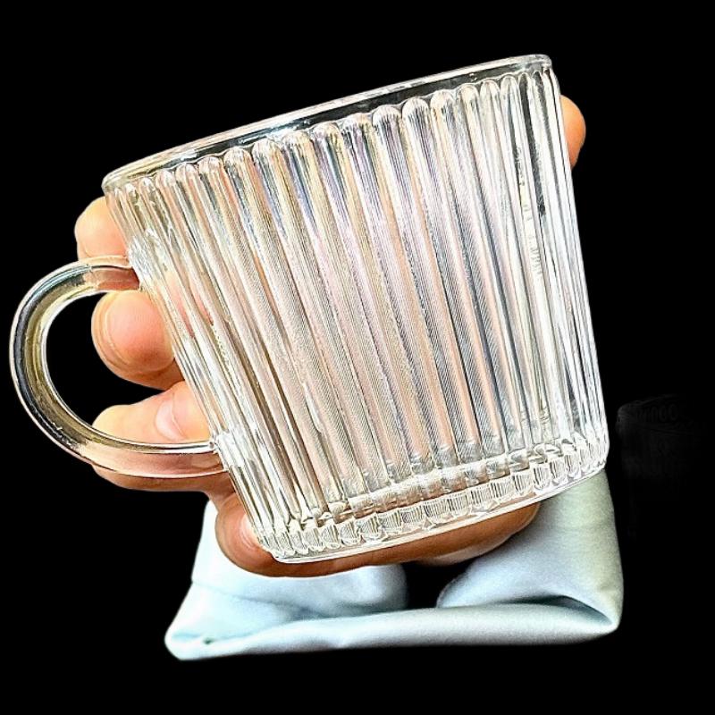 Embossed Glass Mug with Handle