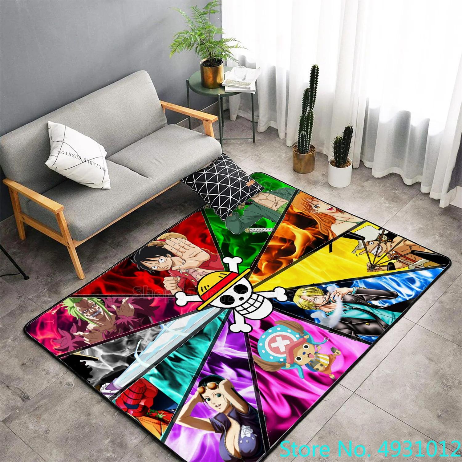 

Creative 3D Carpet Anime One Piece Luffy All Team Members Living Room Bedroom Decoration Rug Children Anti Slip Crawling Mat 40cmx60cm