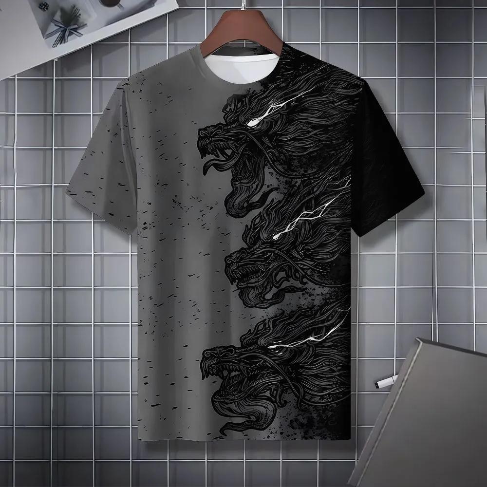 T-shirt Men's Fashion Printed Pattern Crew Neck Versatile Short Sleeve Casual Comfort Top