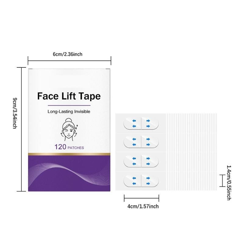 120 Pcs Face Lift Tape Breathable Invisible Face Patches Instantly Facelift Tapes for Sagging Skin Eyes Double Chin