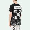 Off-White Fireworks And Galaxy Splatter Short Sleeve T-Shirt Unisex Tops Black OMAA002F176200179901