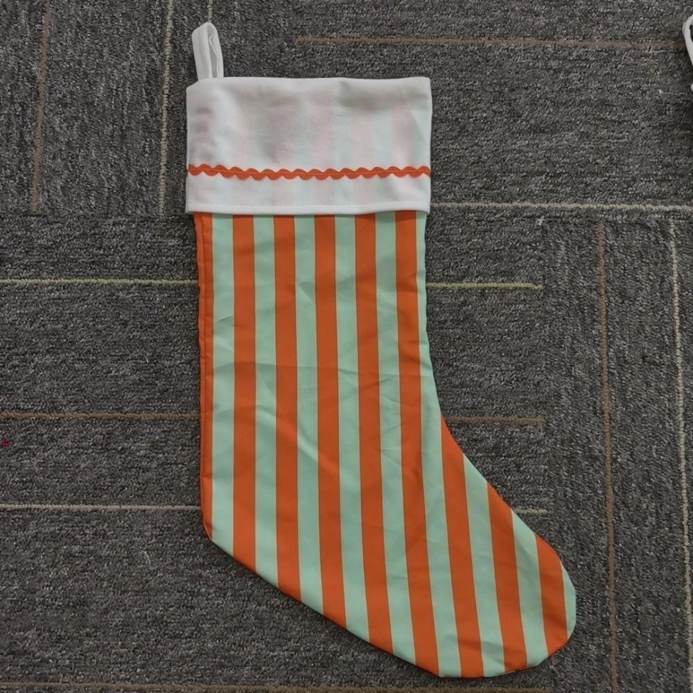Fresh-Style Hanging Gift Bag Striped Festive Stocking Unique Christmas Gift Sock Indoor Decoration