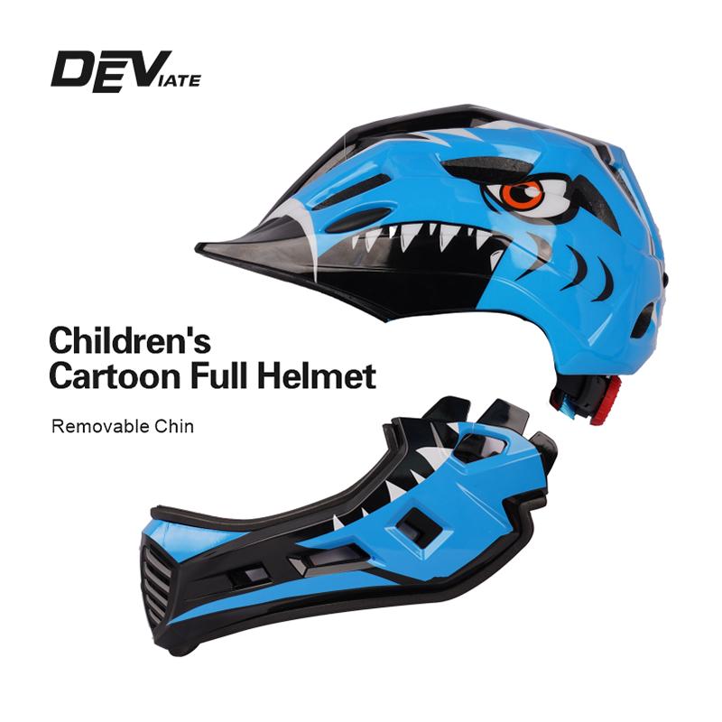 Cool Shape Full Face Bicycle Helmet for Kids for Mountain Biking and Skating Protective ABS Material Kids Bike Helmet