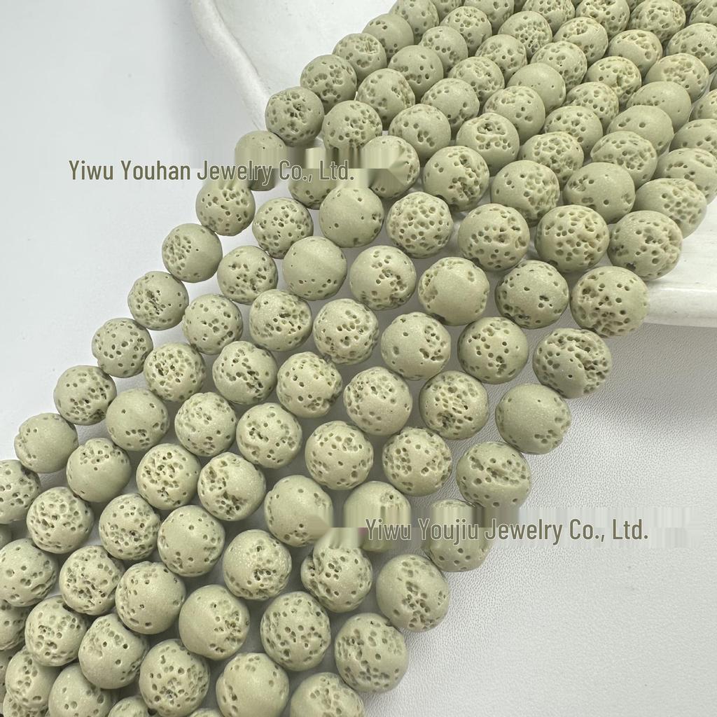 Colored Volcanic Rock Round Beads for DIY Jewelry Making