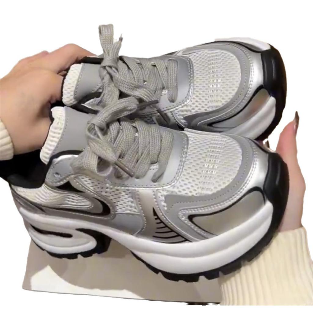 Fried Street Dad Shoes Girl 2025 Summer New Thick-soled Mesh Lightweight Soft-soled Versatile Sports and Leisure Shoes ins Tide