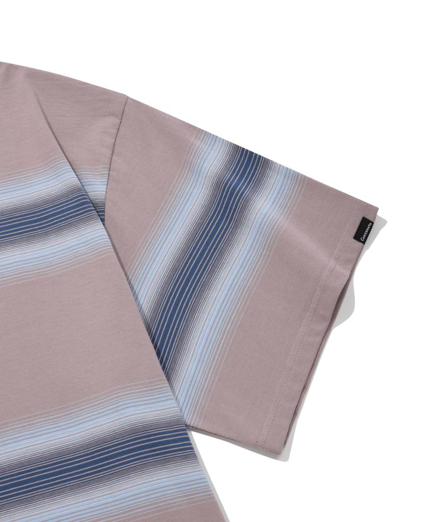 COVERNAT Gradient Stripe T-Shirt Beige