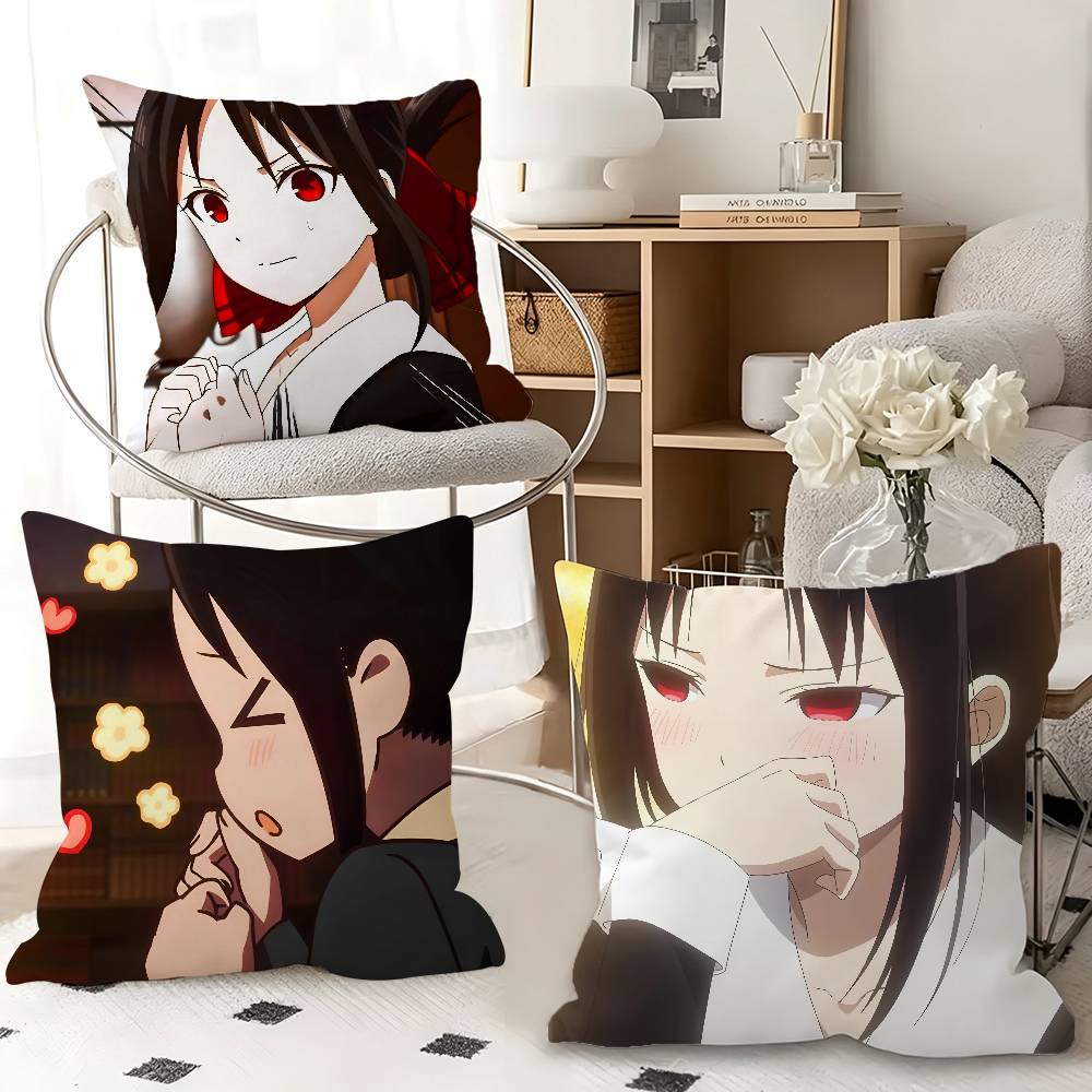 1pc Cute Kaguya Shinomiya Pillow Case Fashion Square Pillowcase Bedroom Sofa Room Ins Decoration Leisure