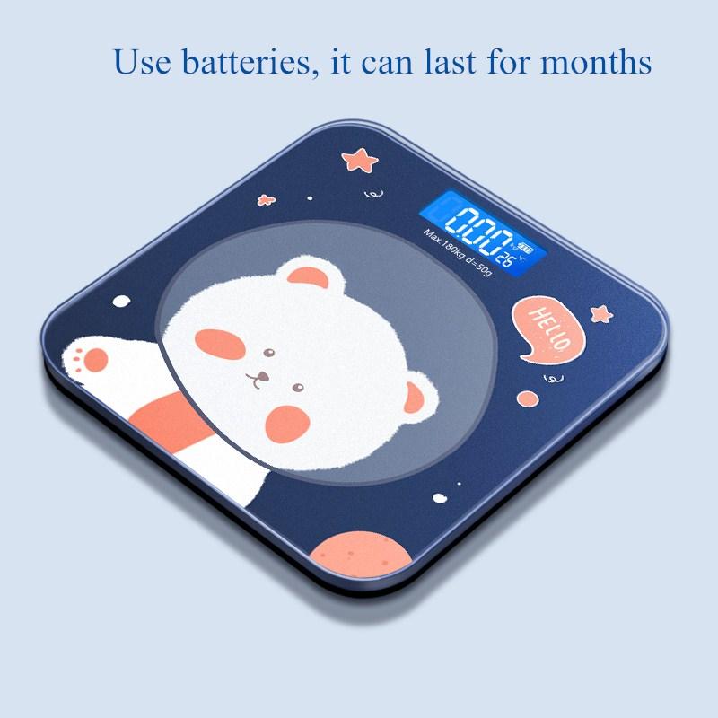 Cartoon Bear Weight Scale Lcd Display Glass Smart Bathroom Scales Digital Body Fat Scales High-precision Electronic Floor Scales