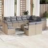 VidaXL Garden Lounge Set with Cushions 13 Pcs Beige Braided Resin 3250318