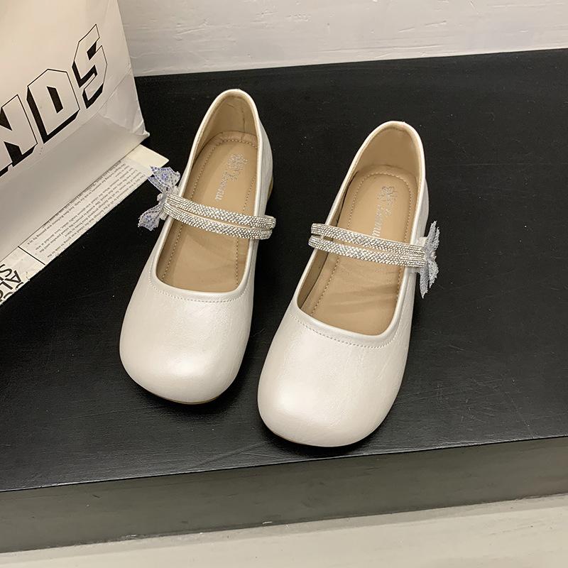 

Bow French Mary Jane shoes women s 2025 new late evening breeze flat single shoes with skirts soft-soled beanie shoes 35