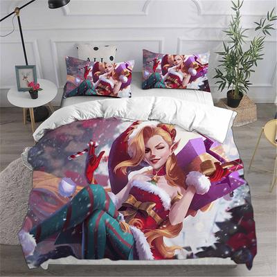 Set Biancheria da Letto LOL Jinx Arcane Australia /Europa/USA Misura Matrimoniale Queen King Piumino Copripiumino Federa 2-3 Pezzi Set