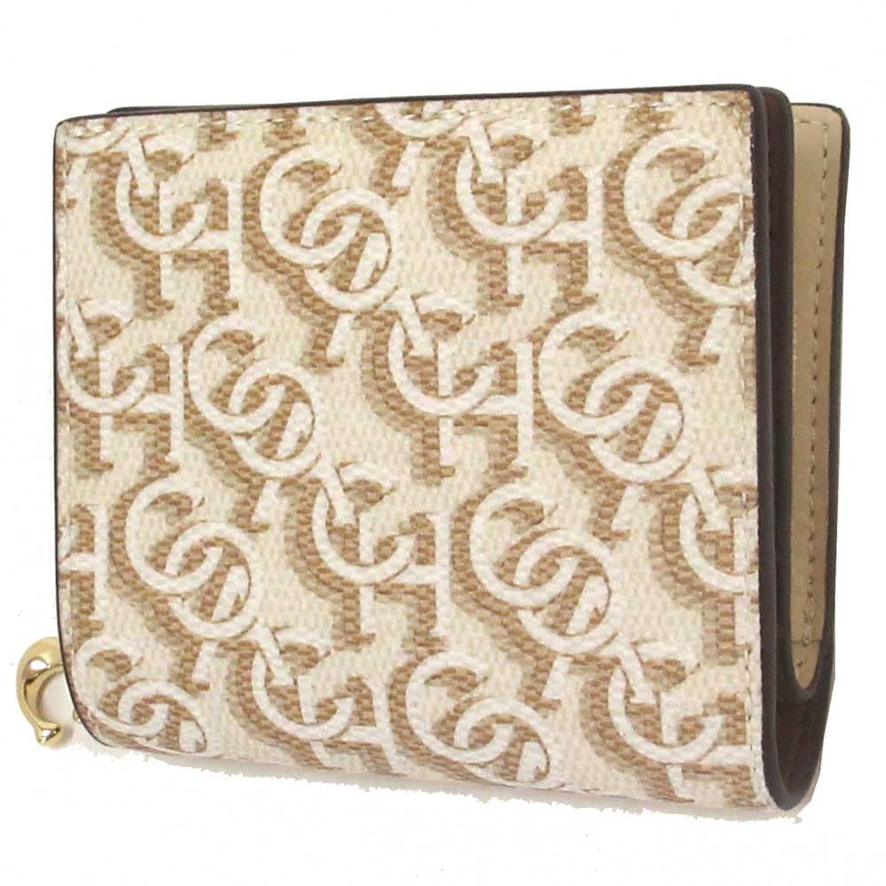 

Кошелек Outlet Signature Monogram Print Snap Wallet Wallet CF522 IMCHK [Coach] В два сложения [Б/у]