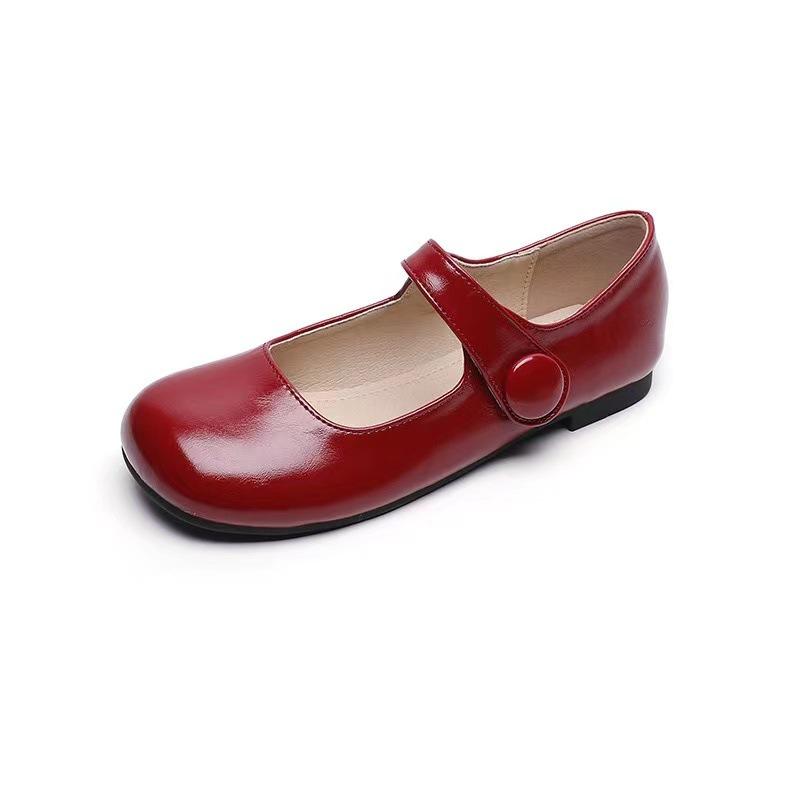 

Doll big head shoes buckle belt leather Mary Jane shallow mouth single shoes women s flats 43