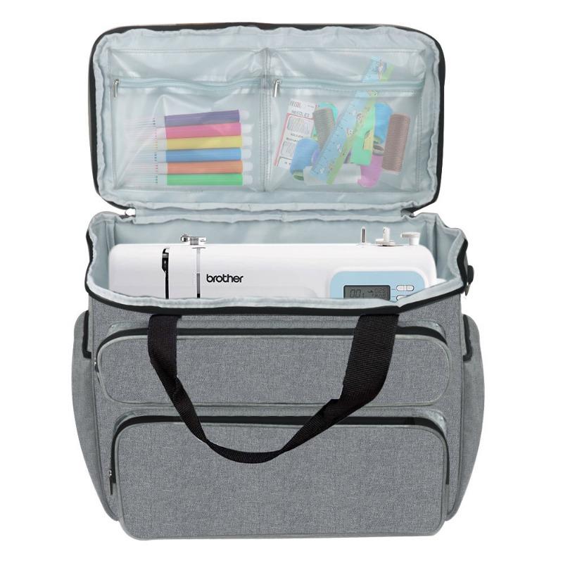 

Universal Sewing Machine Carry Storage Bag Large Capacity Sew for Outrdoors Travel Home Organizer Sewing Machine Accessories 34x20x41cm сірий колір